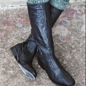 Free People Lancaster Mid Leather Boots Brown 38